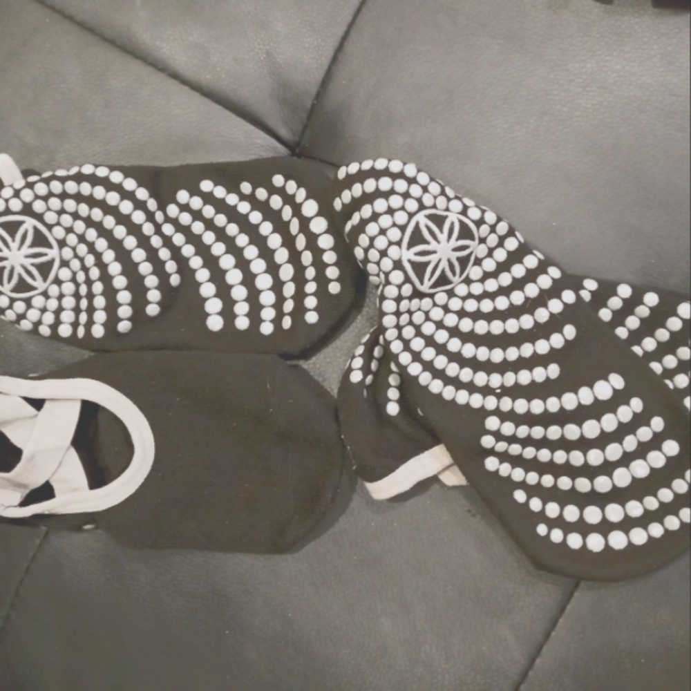 GAIAM Black and grey yoga slippers. Two pairs, prevents sliding!